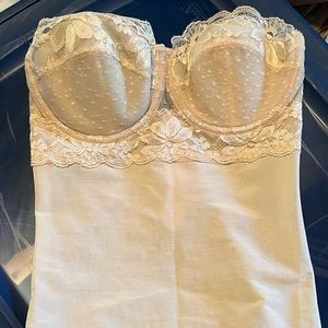 Authentic One-Piece Shape Wear - Sheer Nude 1960s Bustier/Corset